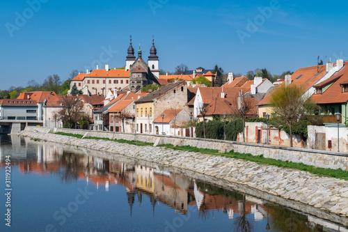 Jihlava River through the city of Trebic in Czech Republic
