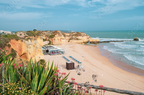 Beach at Portimao on the Algarve coast of Portugal