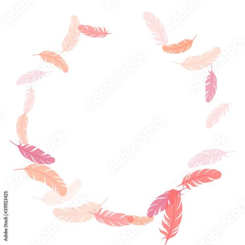 Flying feather elements airy vector design.