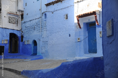 Chefchaouen, the blue city, is a town in the Rif Mountains of northwest Morocco. It’s known for the striking, blue-washed buildings of its old town. © porpendero