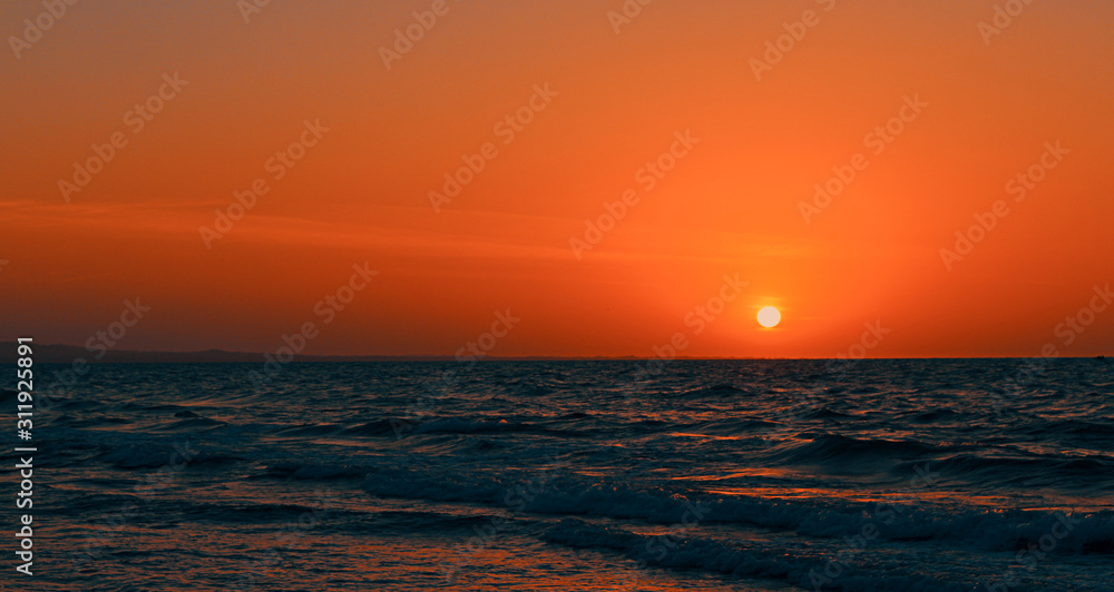 sunset over the sea