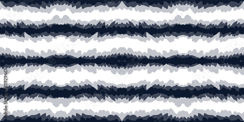 Indigo Ikat Vector Seamless Pattern.