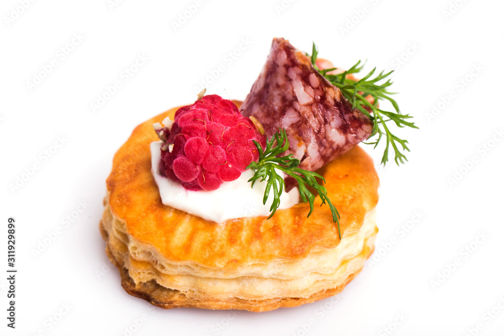 fruit canapes on a white background fruit canapes on a white background