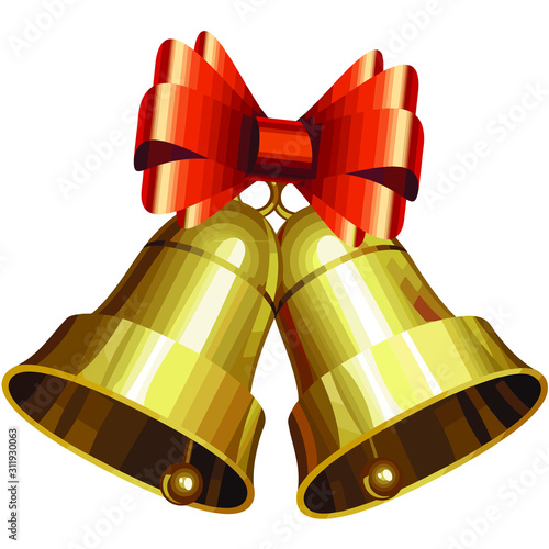 Christmas Bell Vector White background.