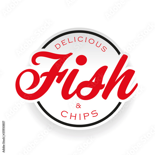 Vintage Fish and Chips sign lettering