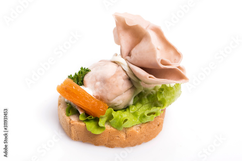 canapes on a white background photo