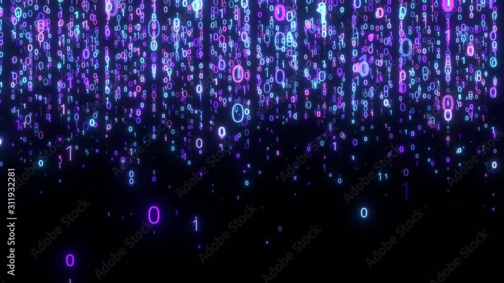 falling matrix numbers code background data