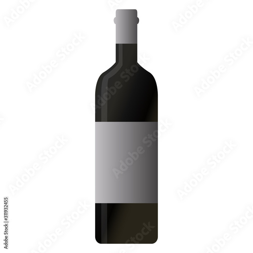 Isolated wine bottle
