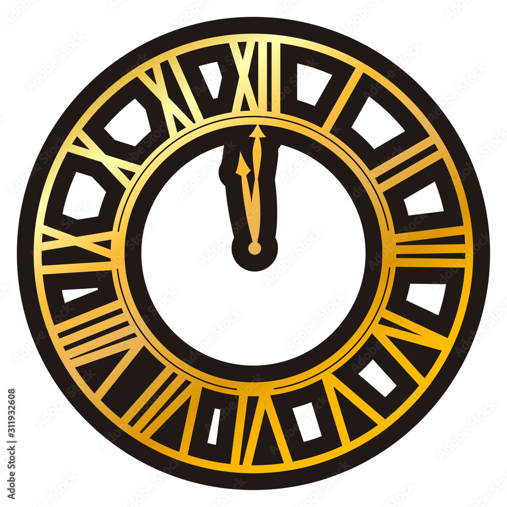 Obraz premium Golden clock icon