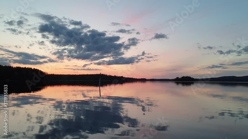 Wallpaper Mural Sunset on the lake in finland Torontodigital.ca