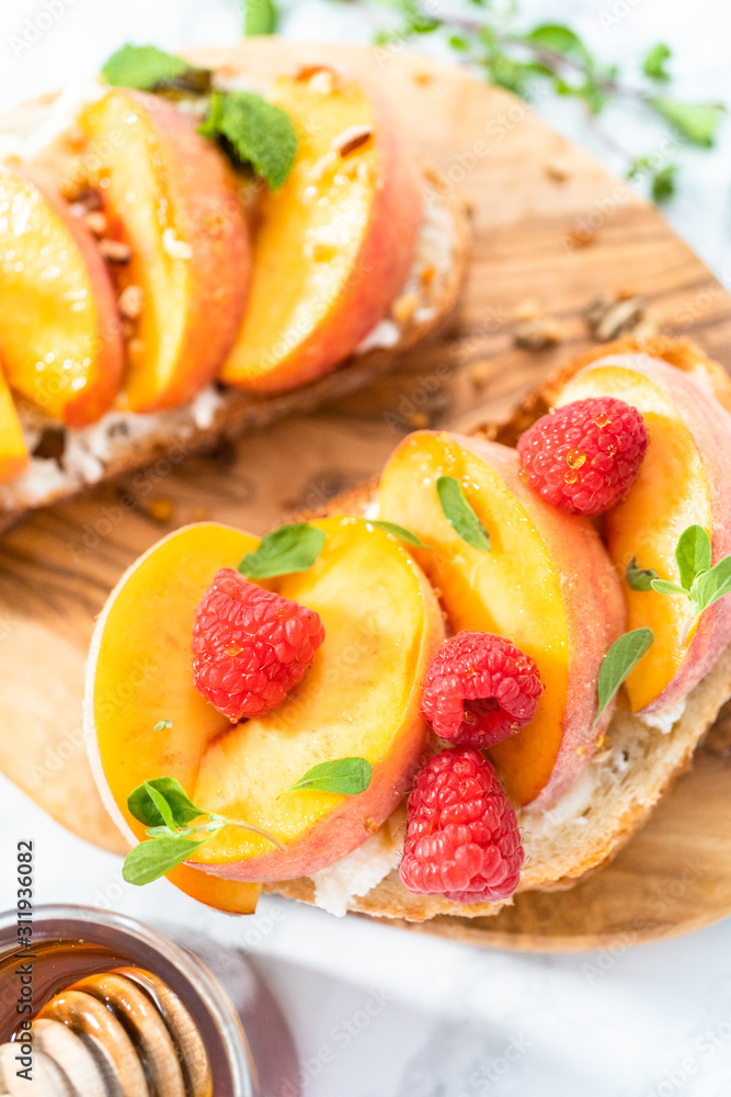 Peach ricotta toast Peach ricotta toast