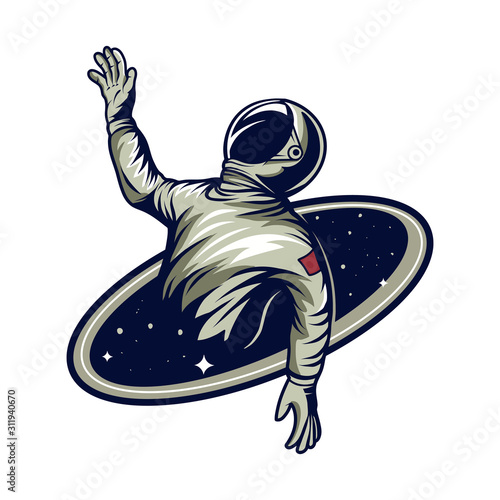astronaut drown in blackhole vector illustration 