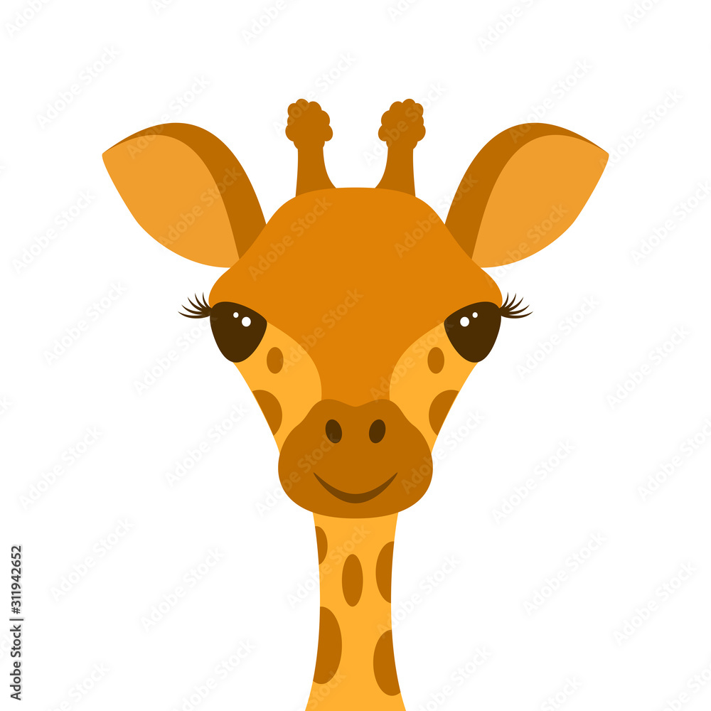 Cute Giraffe Head Stock Vector | Adobe Stock