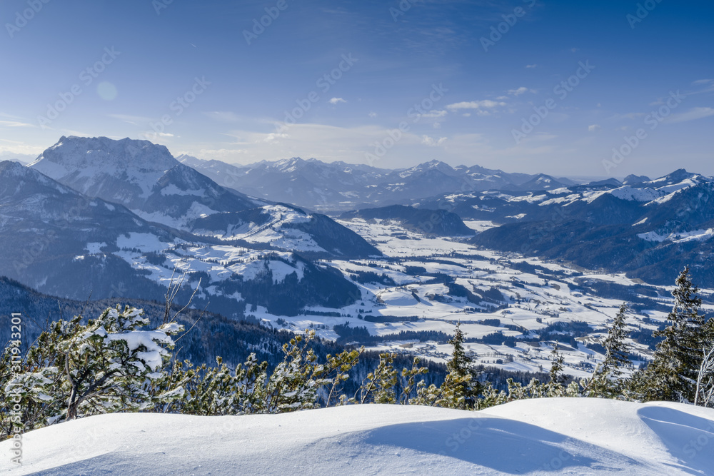  Panorama Kössen, Wilder Kaiser im Winter