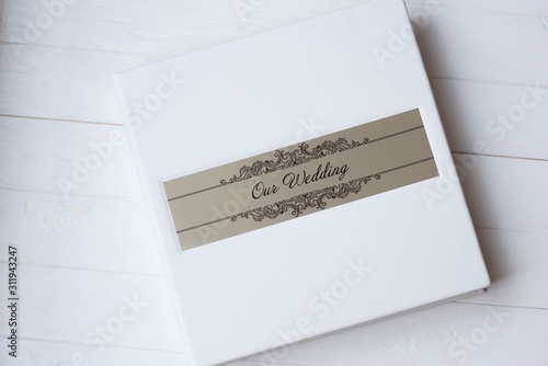 white cover wedding photo book