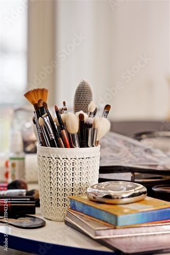 set of professional makeup artist brushes