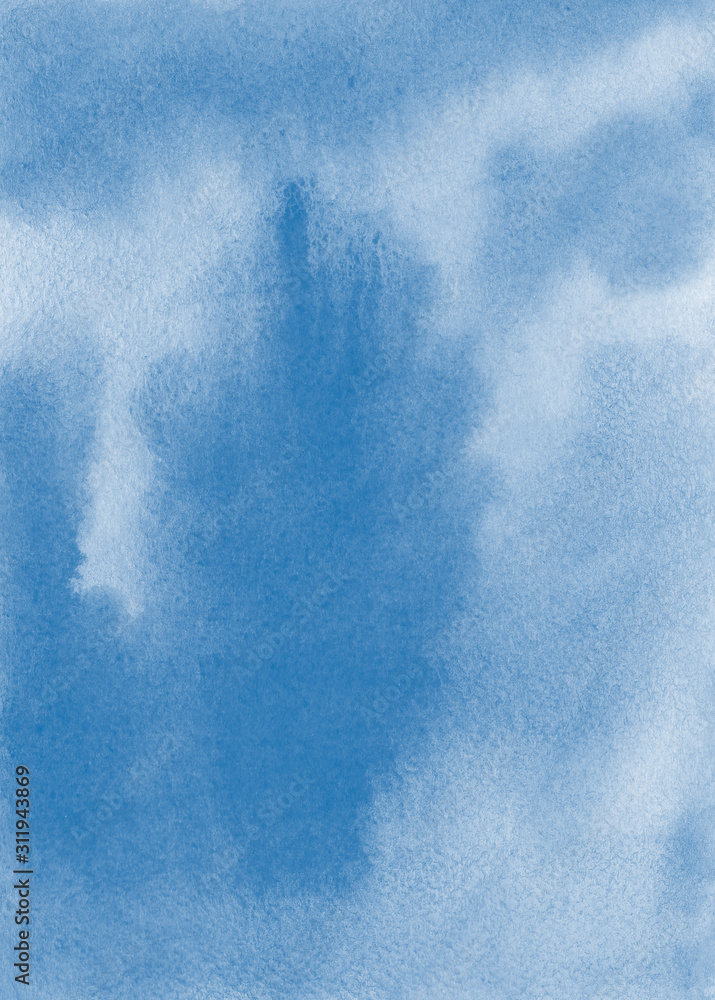 Watercolor landscape background with natural paper textures, hand-painted watercolour splashes and classic blue blobs colours. Artistic design element with magic forest, landscape silhouette and mist. Watercolor landscape background with natural paper textures, hand-painted watercolour splashes and classic blue blobs colours. Artistic design element with magic forest, landscape silhouette and mist.