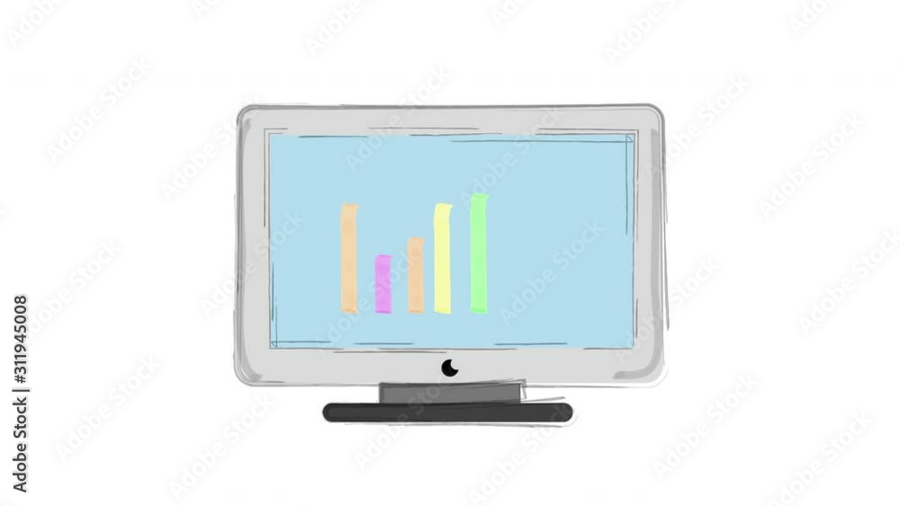 video animation of color bar graph on screen video animation of color bar graph on screen