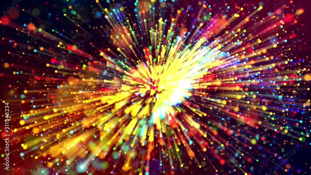 4k abstract background with multicolor light rays like laser show, with shining bokeh sparkling particles for bright festive events. Use luma matte as alpha channel to cut out particles and rays. V 4k abstract background with multicolor light rays like laser show, with shining bokeh sparkling particles for bright festive events. Use luma matte as alpha channel to cut out particles and rays. V