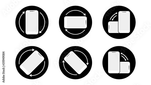 Rotate smart phone icon on a white background. flat design, mobile vector illustration elements for websites or mobile applications.