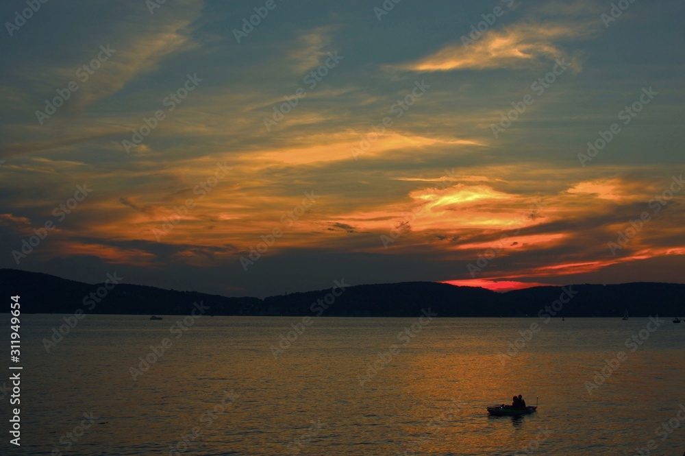 Calm Sunset on Peaceful Lake Scenery Calm Sunset on Peaceful Lake Scenery