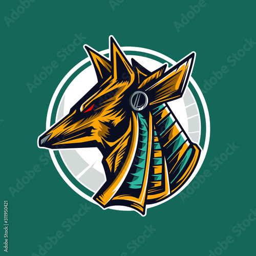 anubis wolf head vector illustration design