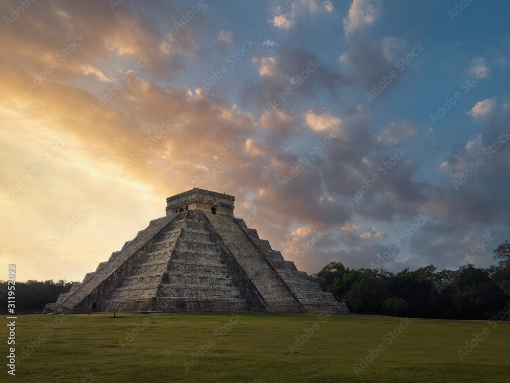 Chichen Itza Pyramid at Sunrise in the Yucatan Chichen Itza Pyramid at Sunrise in the Yucatan