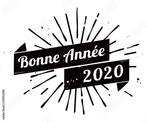 BONNE ANNÉE 2020 VINTAGE NOIR PLAT