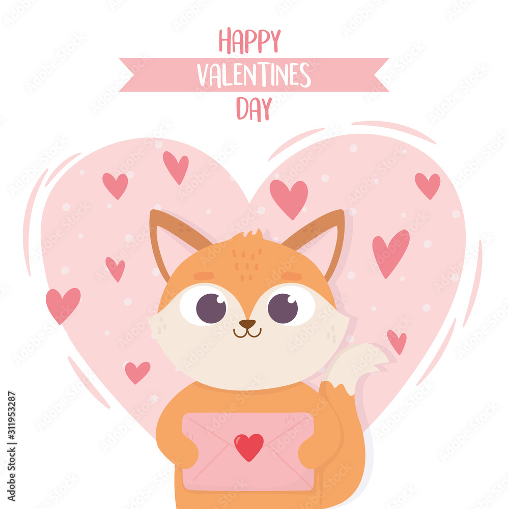happy valentines day cute little cat with envelope message love happy valentines day cute little cat with envelope message love