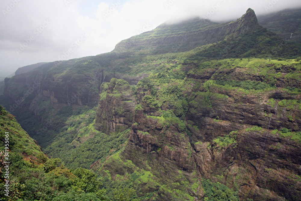 A gorge in Sahyadri Mountains at Tamhini, Pune, India.