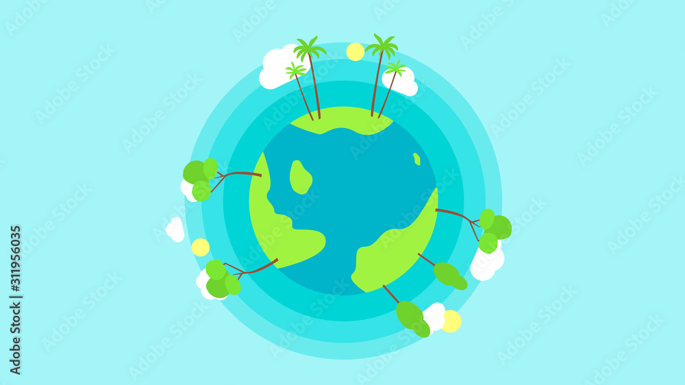 Flat planet Earth icon. Vector illustration for web banner, web and mobile devices, infographics. Flat planet Earth icon. Vector illustration for web banner, web and mobile devices, infographics.