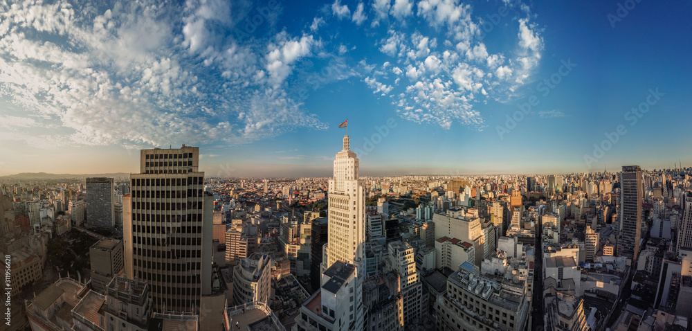 São Paulo downtown 360º aerial panorama