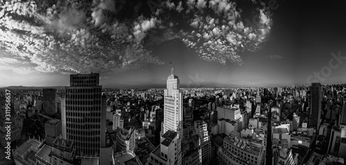 São Paulo downtown B&W 360º aerial panorama (ID: 311956637)
