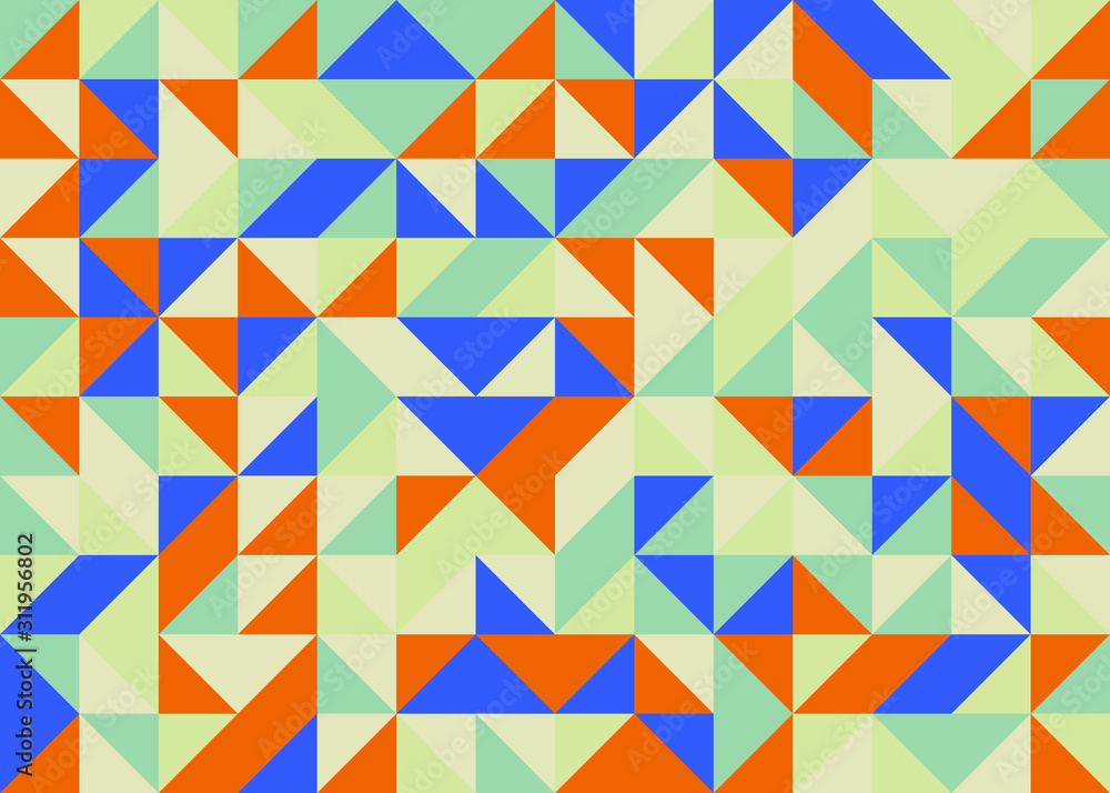 Fototapeta premium Seamless pattern with random colored quarter circles Generative Art background illustration