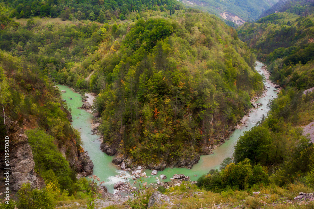 Tara river canyon, mountains and forests around in the Durmitor nature park, Montenegro Tara river canyon, mountains and forests around in the Durmitor nature park, Montenegro
