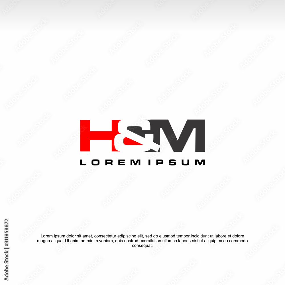 Fototapeta Initial letter logo,H&M Logo, template logo