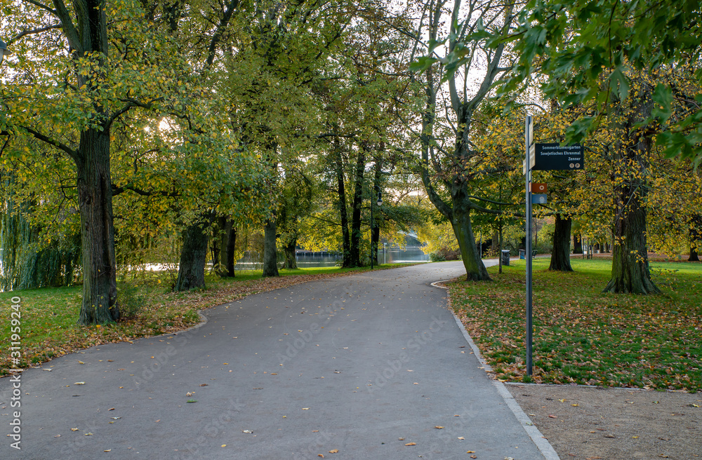 walking road in the park