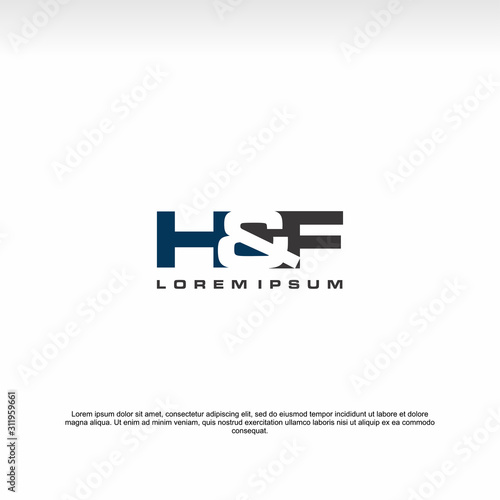 Initial letter logo, H&F Logo, template logo