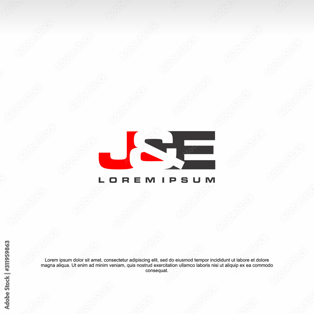 Initial letter logo, J&E Logo, template logo