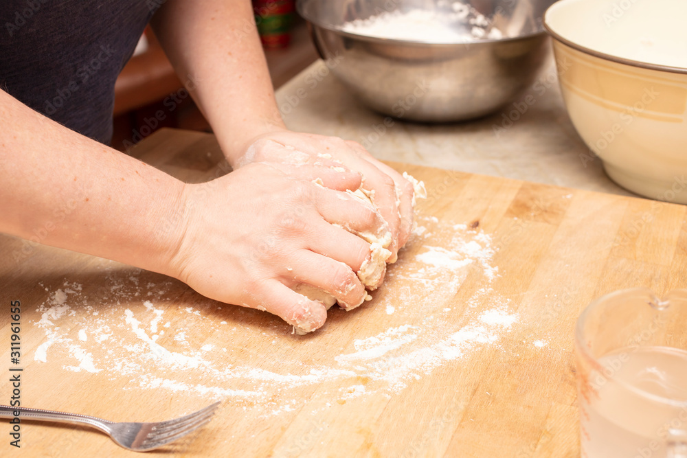 Process of making homemade bagels by hand Process of making homemade bagels by hand