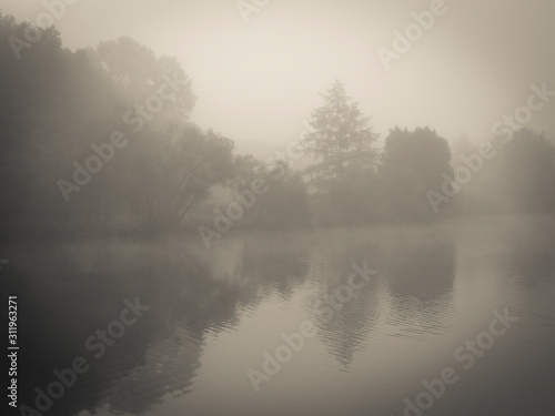 Misty Morning Lake