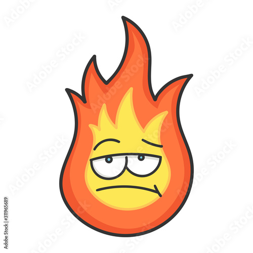 Bored fireball cartoon illustration