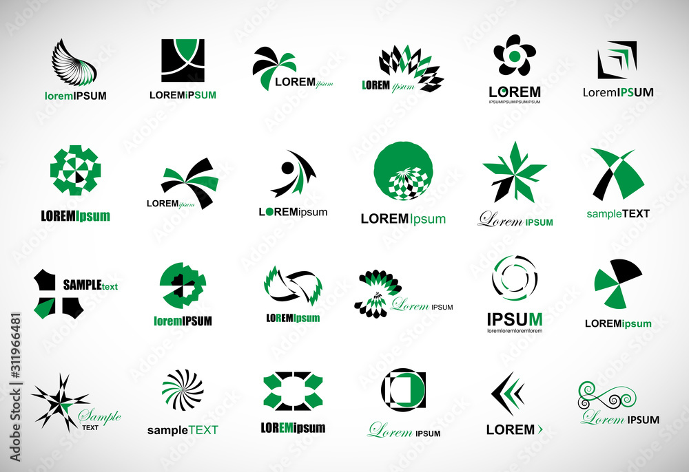 Abstract Element Logo Set. Vector Isolated On Gray. Abstract Element Logo For Company And Business Symbol, Tech Icon And Element Design. Creative Icons For Corporate Logo. Abstract Modern Template Abstract Element Logo Set. Vector Isolated On Gray. Abstract Element Logo For Company And Business Symbol, Tech Icon And Element Design. Creative Icons For Corporate Logo. Abstract Modern Template