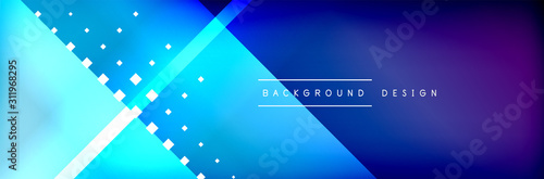 Abstract background - squares and lines composition created with lights and shadows. Technology or business digital template