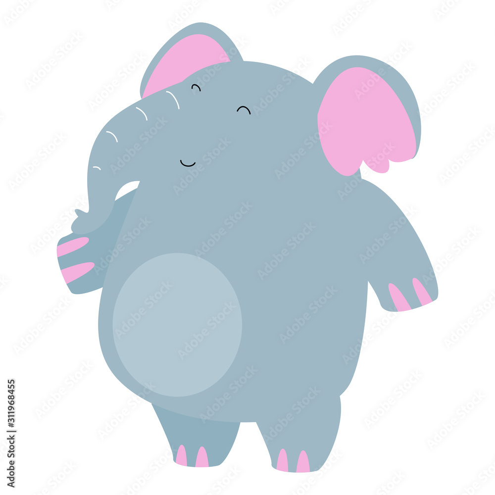Naklejka premium Elephant Cute Cartoon Character Animal Logo Vector Template Design Illustration