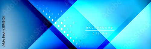 Abstract background - squares and lines composition created with lights and shadows. Technology or business digital template