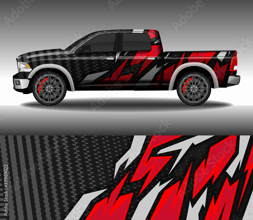 Car wrap decal design vector, custom livery race rally car vehicle sticker and tinting.