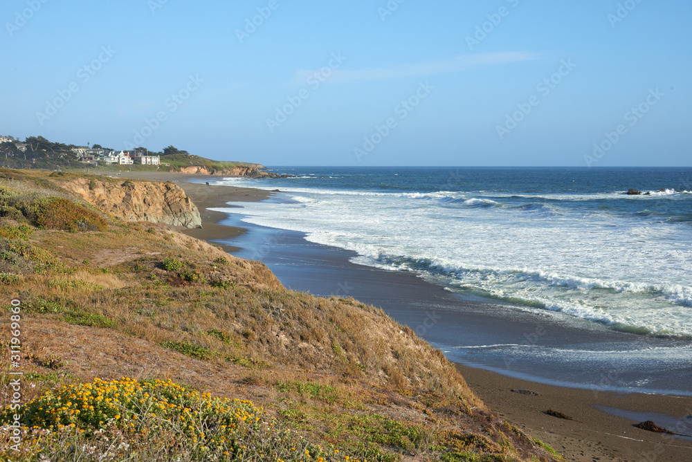 California coast of the sea beach and sand