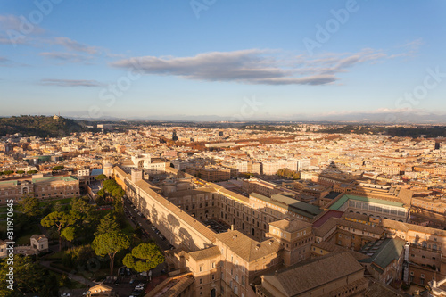 Rome aerial view, Roma. Italian landscape