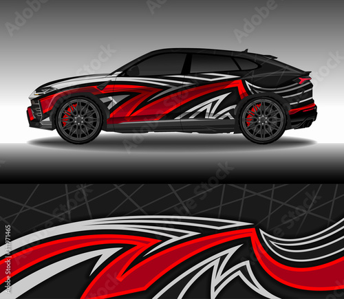 Car wrap decal design vector  custom livery race rally car vehicle sticker and tinting.